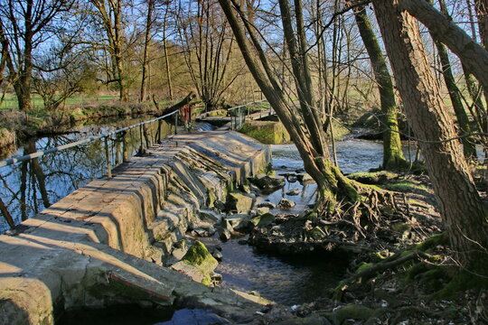 Wehr der Bega in der N&auml;he der Walkenm&uuml;hle