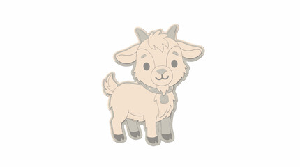 Obraz premium Cute cartoon goat character vector illustration for Eid Al-Adha