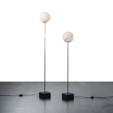 pair of Leucos "Tallo" floor lamps from 1972 designed by Roberto Pamio. Udine, Italy, November 20, 2025