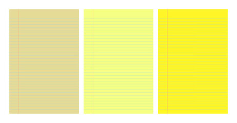 Set of yellow legal pad pages with lined designs © dniprodd