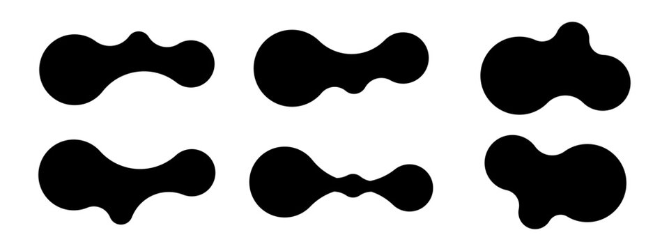 Set of abstract metaball shapes