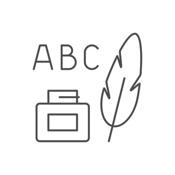 Copywriting process line outline icon