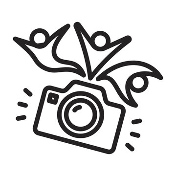 Shared Memories Icon - Black Outline