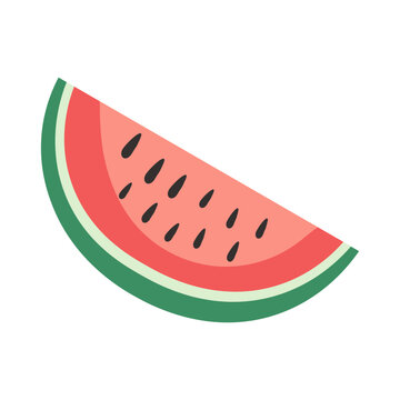 Watermelon slice. Concept of healthy lifestyle and ripe fruits. hand drawn minimal flat Vector cartoon illustration