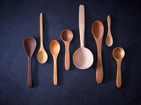 Variety of wooden spoons
