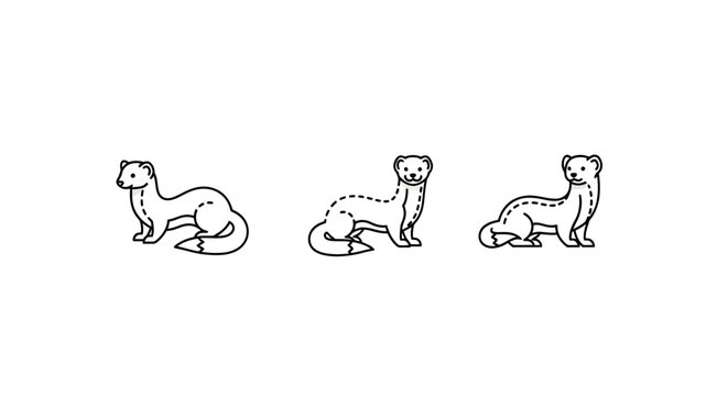 Simple Line Art Human Yoga Poses Sequence.