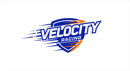 Velocity Racing Logo Emblem Speed Motion Graphic. © Firza