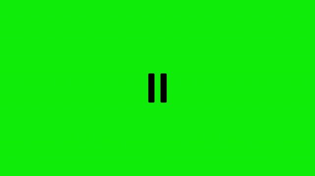 Play pause media player button icon animation with green screen, Animation play button animation. 4K video