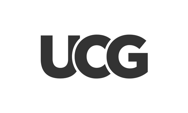 UCG logo design template with strong and modern bold text. Initial based vector logotype featuring simple and minimal typography. Trendy company identity.