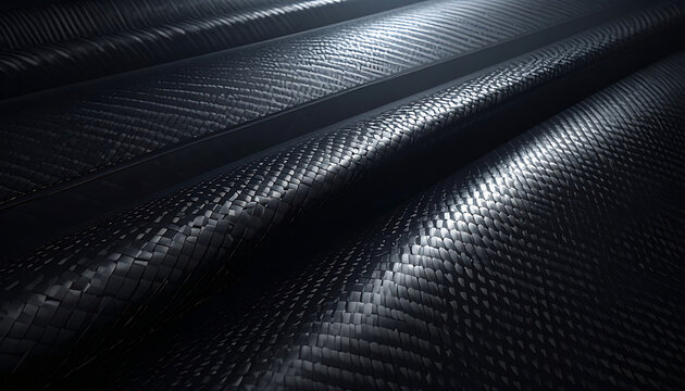 Abstract dark textured surface with parallel ridges and highlights, futuristic digital background, technology concept