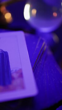 Tarot Reader Laying Out Cards, Mystic Divination Concept