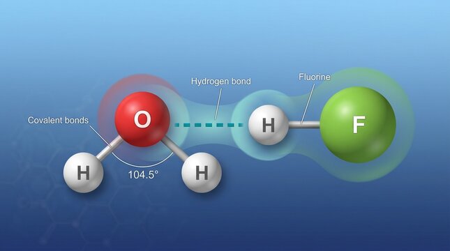 Molecular structure of hydrogen fluoride