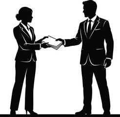 Fototapeta premium Professional Business Handshake Partnership Agreement Silhouette
