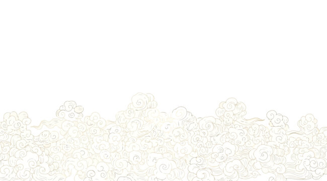 Traditional oriental cloud pattern border design element