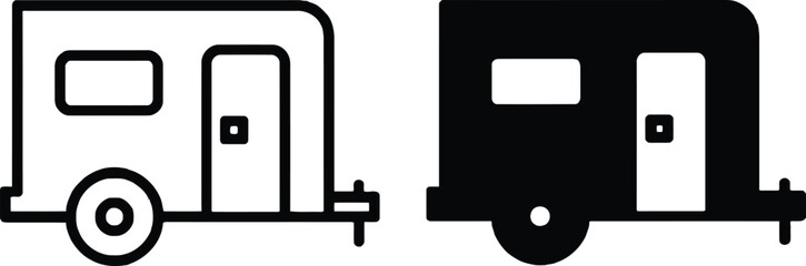 Black and white train engine cartoon icon on flat design Vector © MstSonia
