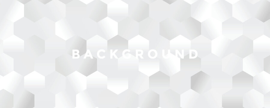 Abstract White and Gray Geometric Hexagon Background with Soft Gradient