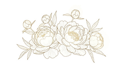 Elegant golden peony flowers bouquet © S.Siam