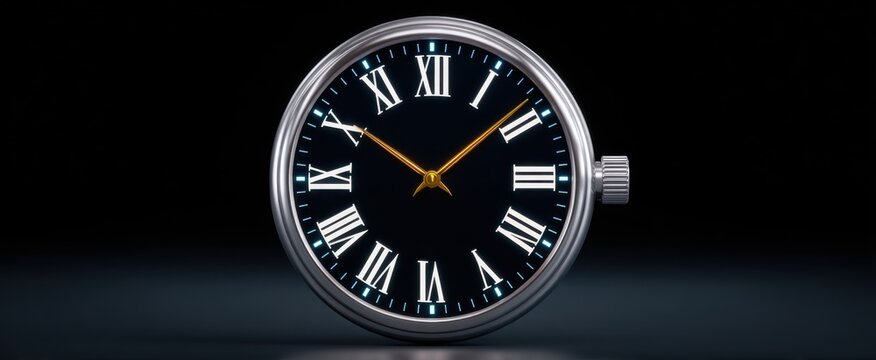 Elegant Isolated Silver Timer featuring a Classic Retro Analog Face Design