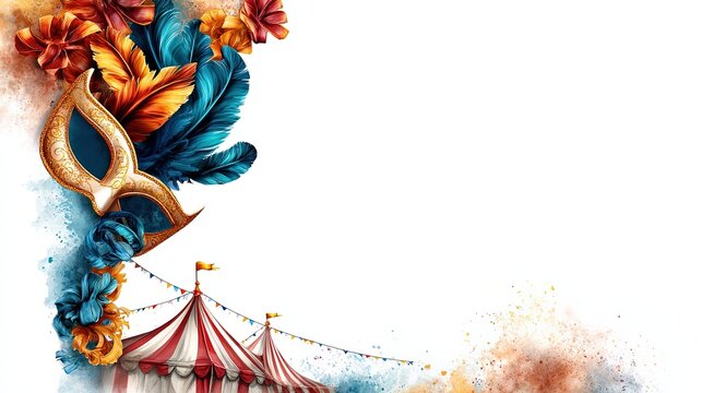 Carnival,corner,illustrate,white background 