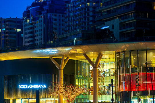 Port Baku Mall Entrance at Night