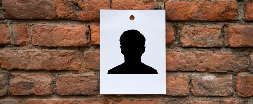 Empty Missing Person Flyer Displayed On Vintage Brick Wall Surface