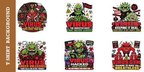 Obraz premium Virus hacked your system hacker monster using laptop for cyber security threat illustration.