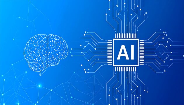 AI brain and chip graphic