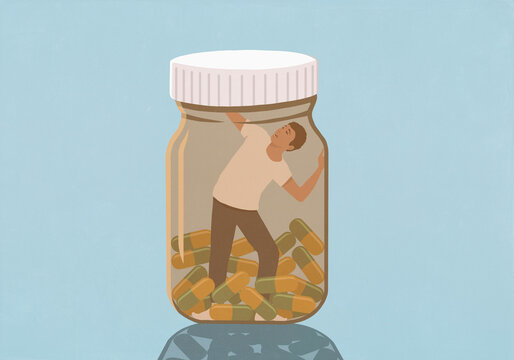 Man trapped in prescription medicine bottle