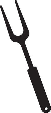 Two-Pronged Meat Fork Silhouette Icon