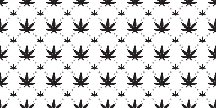 Marijuana leaf pattern, seamless vector illustration on white background
