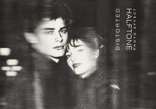 Distorted Halftone Photo Effect