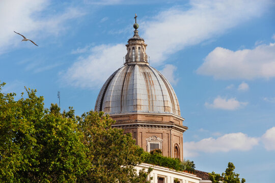 Saint John of the Florentines baroque dome, completed in 1614 in the historic center of Rome