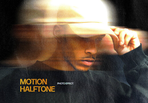 Linear Glitch Photo Effect &ndash; Halftone for Album Cover & Social Media (PSD)