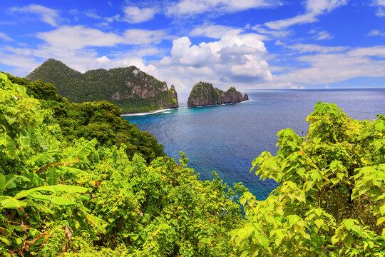 Pago Pago, American Samoa. Camel Rock near the village of Lauli'i.