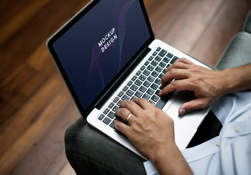 Laptop Mockup Design Workspace PSD