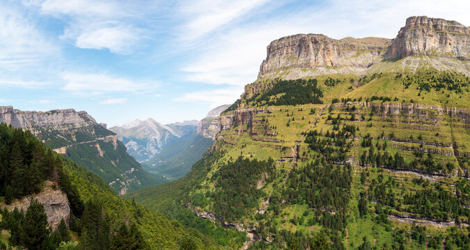 Dramatic rock formations in Ordesa y Monte Perdido National Park, Huesca, Aragon, Spain