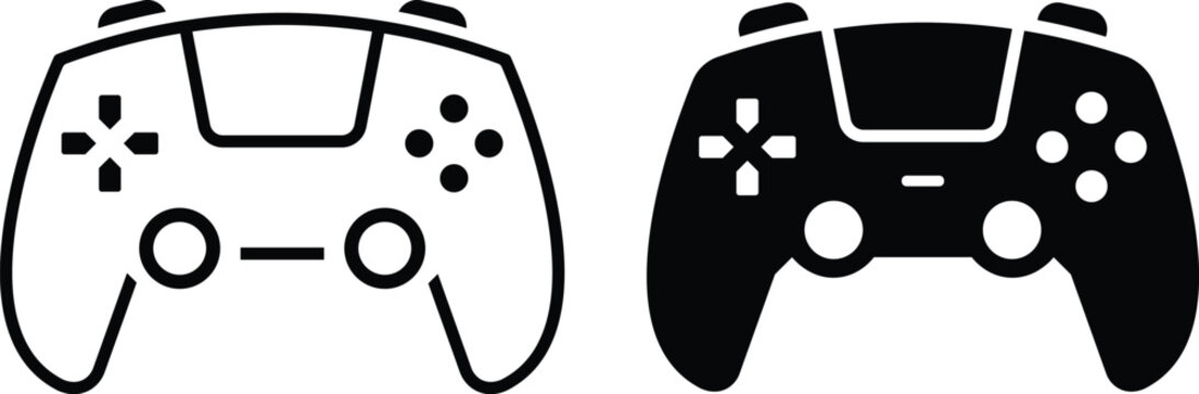 Video game controller, joystick, console icon vector art illustration