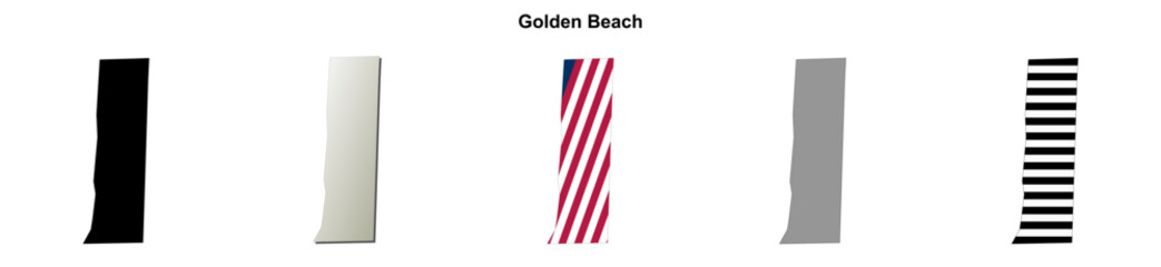 Obraz premium Golden Beach (Florida) blank outline map set