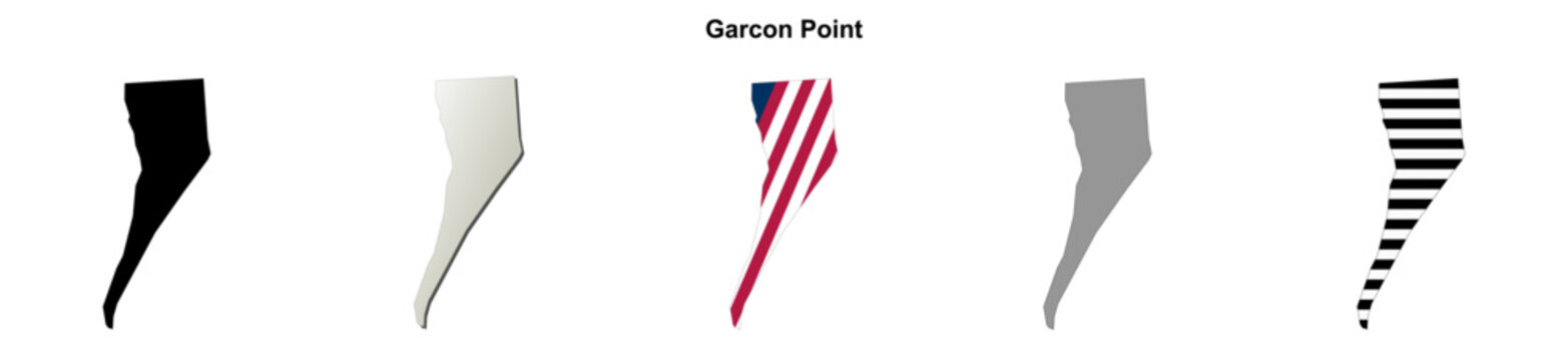 Garcon Point (Florida) blank outline map set