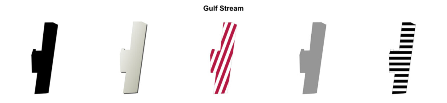 Gulf Stream (Florida) blank outline map set