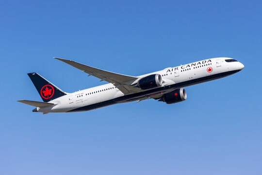 Air Canada Boeing 787-9 Dreamliner airplane at Frankfurt airport in Germany