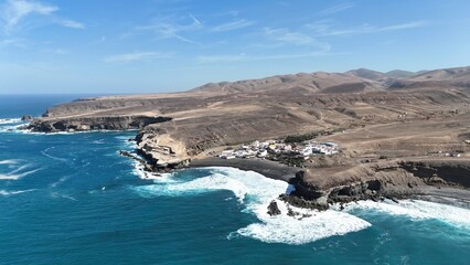 Fototapeta premium falaise et grotte d'Ajuy à Fuerteventura aux canaries, Espagne