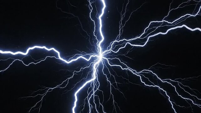 Bright electrical discharge radiating from a central point of energy