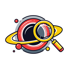 Magnifying Glass on Planet with Ring System © MSTDILRUBA