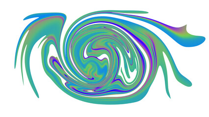Fototapeta premium Transparent Holographic Liquid Element, Abstract Futuristic Iridescent Chrome Swirl