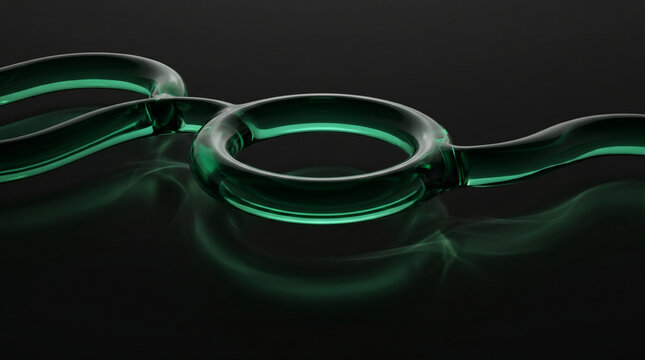 Emerald liquid loop with minimalist high frequency trading mood