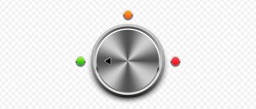 Metallic Volume Knob with Colored Control Buttons