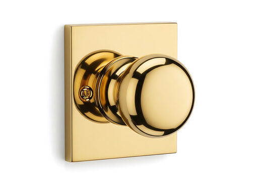 Brass door knob with square plate