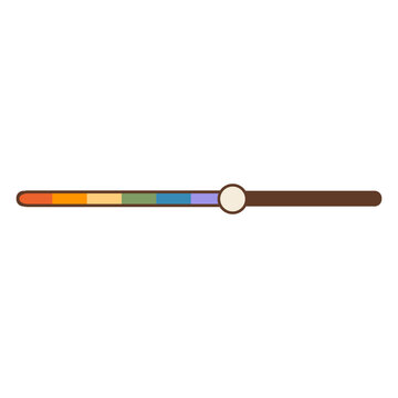 Retro 90s desktop computer slider adjustment bar with rainbow pride accent scale isolated on white background. Nostalgic Y2K technology dashboard widget design element for LGBTQ pride month. Vector.