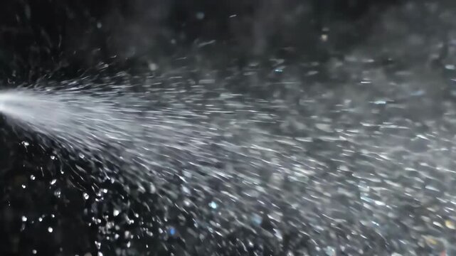 Close Up View of Disinfectant Spray Mist in Air for Cleaning and Virus Prevention